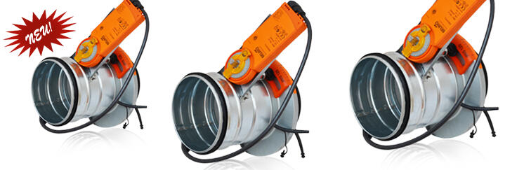 Linsenförmige Regelklappe mit Stellantrieb