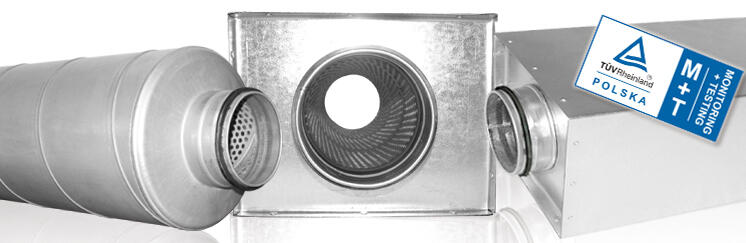 TÜV-Zertifikat – Runde akustische Schalldämpfer 