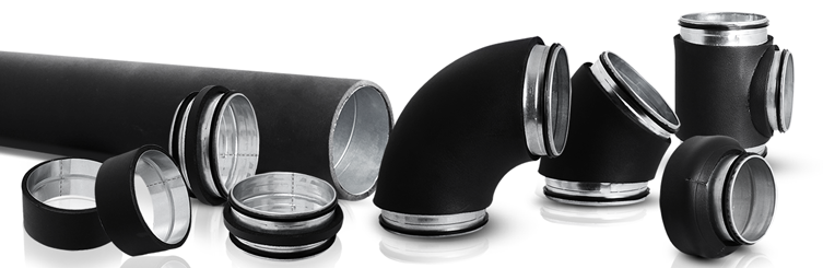 Kanäle und Formstücke Kautschukmatte isoliert