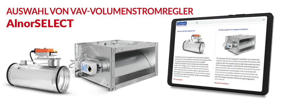 Auswahl von vav-volumenstromregler - AlnorSELECT