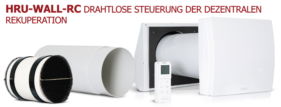 HRU-WALL-RC - drahtlose Steuerung der dezentralen Rekuperation